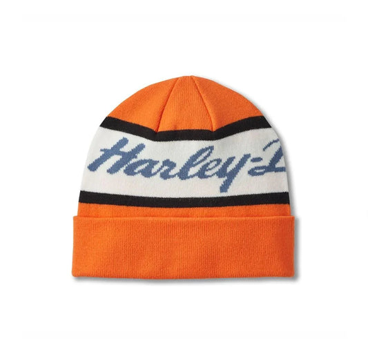 H-D Script Beanie - Harley Orange