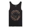 Willie G Circle Skull Sketch Ladies Art Ribbed Tank - black