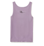 Willie G Circle Skull Sketch Ladies Art Ribbed Tank- purple
