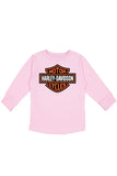 KIDS/YOUTH PINK BAR & SHIELD LONG SLEEVE DEALER TEE