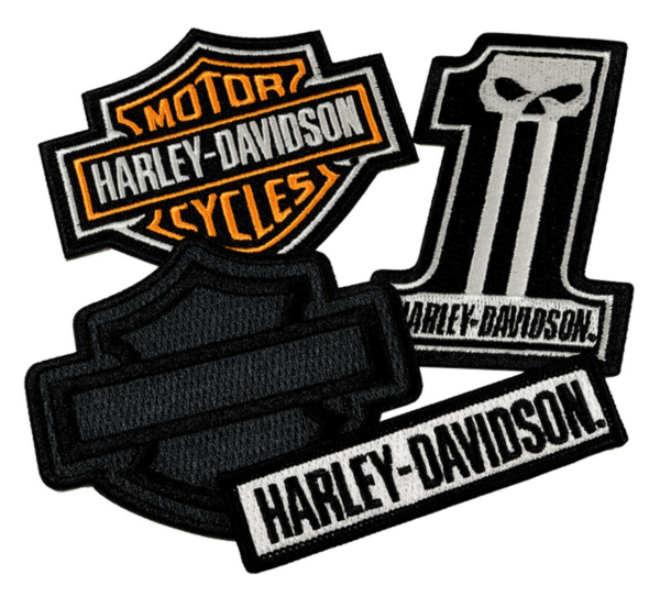 Harley-Davidson® Classic H-D Logos Emblem Sew-On Patch Pack - Black/Orange