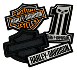 Harley-Davidson® Classic H-D Logos Emblem Sew-On Patch Pack - Black/Orange