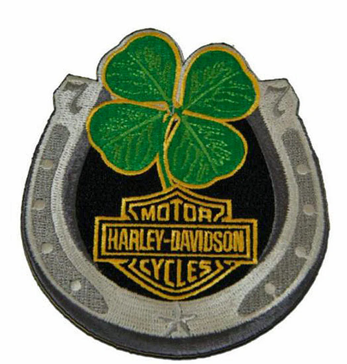 Embroidered Lucky Clover Horseshoe Small Emblem Sew-On Patch