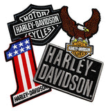Harley-Davidson® Embroidered Iconic H-D Logos Emblem Sew-On Patch Pack - Black