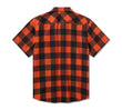 Men's H-D Standard Short Sleeve Plaid Shirt - Harley Black & Vintage Orange