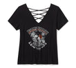 Women's Bling H-D® Afterlife Short Sleeve Laced Back Tee