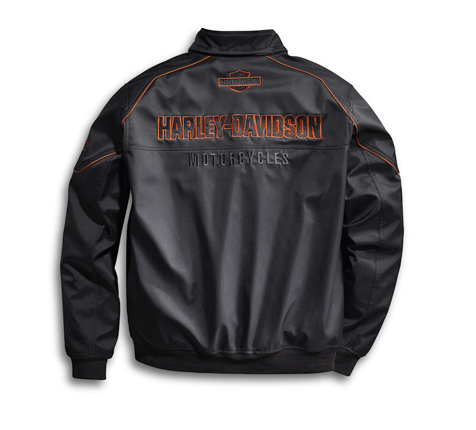 HARLEY-DAVIDSON MENS BLACK  IDYLL WINDPROOF SOFT SHELL JACKET