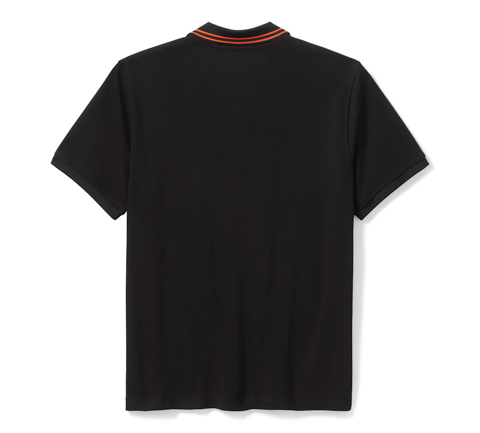 Bar & Shield Solid Pique Polo - Harley Black