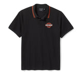 Bar & Shield Solid Pique Polo - Harley Black
