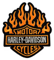 Harley-Davidson 4 in. Embroidered Fire Starter Emblem Sew-On Patch, Orange