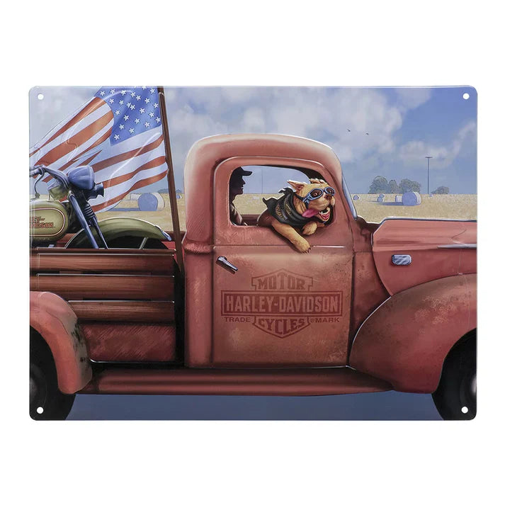 Harley Joyride Dog Tin Sign
