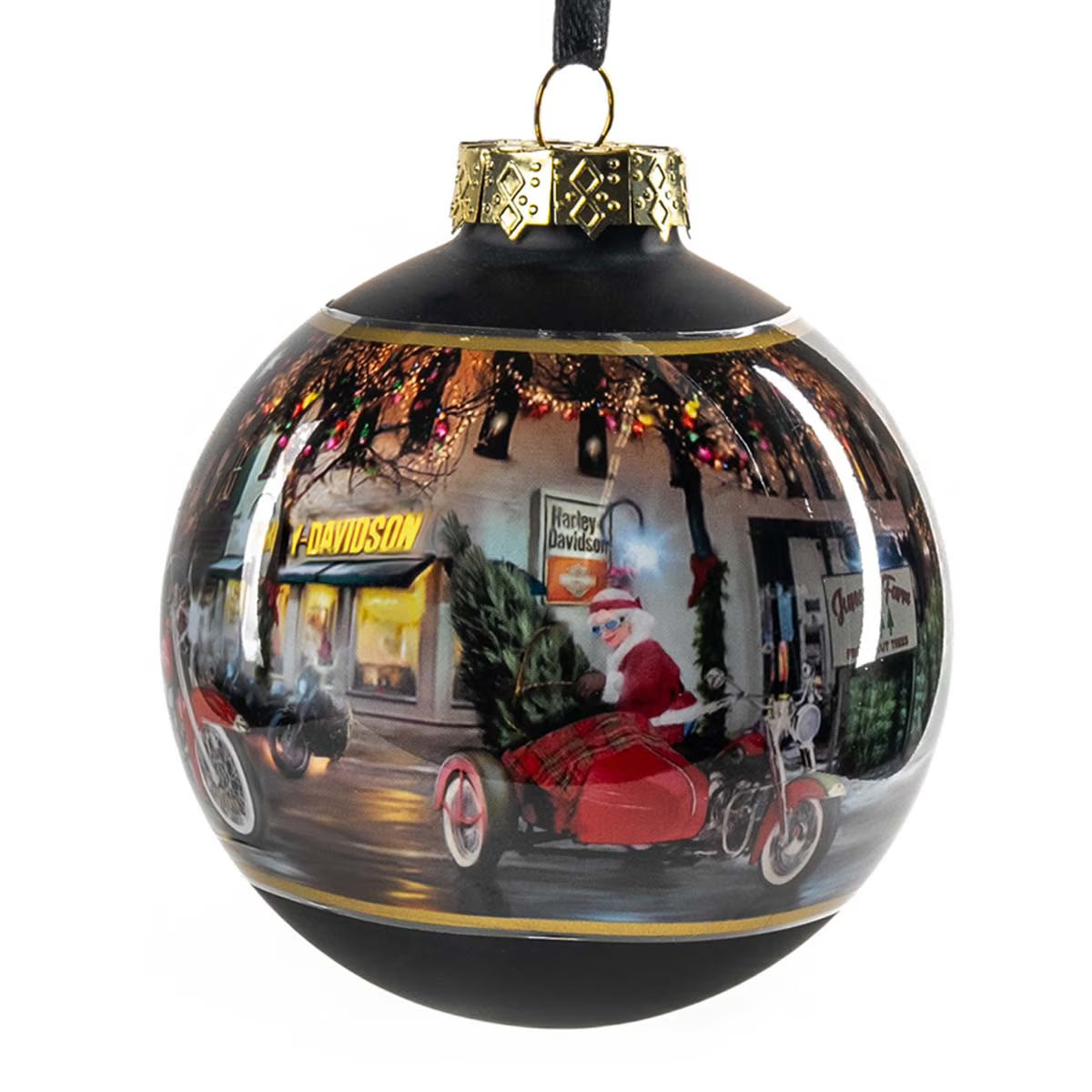 2025 Biker Santa Ball Ornament