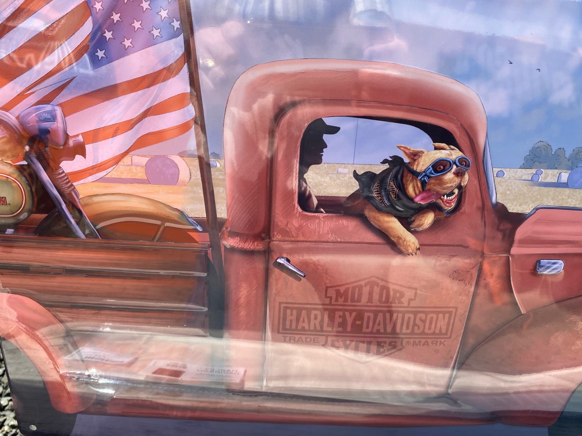 H-D JOYRIDE DOG TIN SIGN