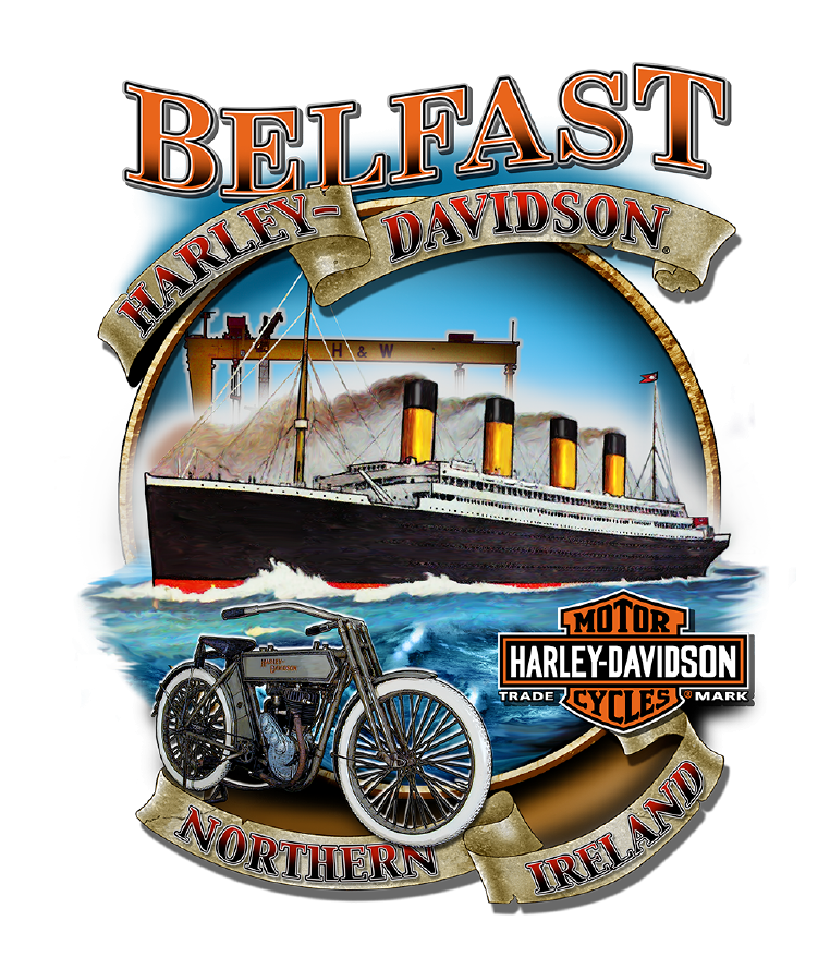 BELFAST HARLEY-DAVIDSON MENS PARTAKE BIKE TEE